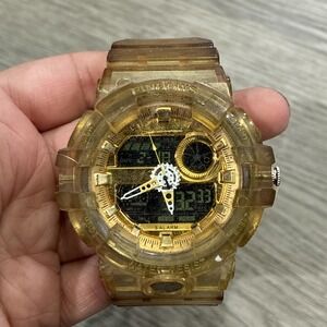 PINDOWS Analog Digital Wristwatch 50m Waterproof Date Multifunction Japan F/S